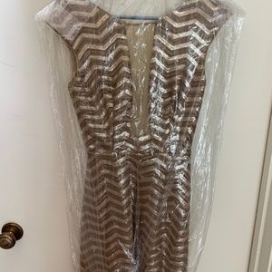 Gold Sequined BEBE minidress XS